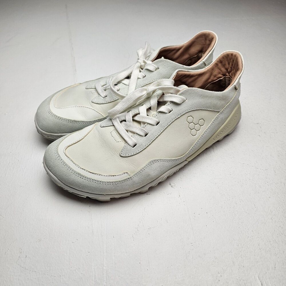 Vivobarefoot Novus Suede Leather Sneaker White Womens 42W barefoot shoe